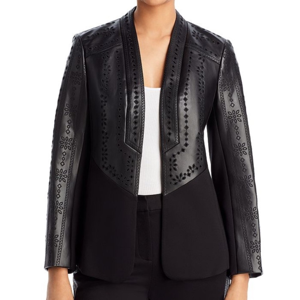 Kobi Halperin Wanda Faux Leather Eyelet Blazer